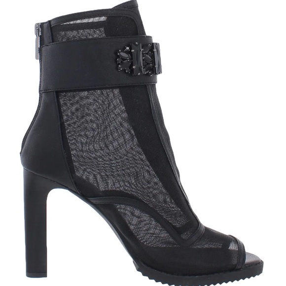 🆕 KARL LAGERFELD Paris Blayze Mesh Booties Black size 5 Women’s Heeled Boots - Picture 2 of 16